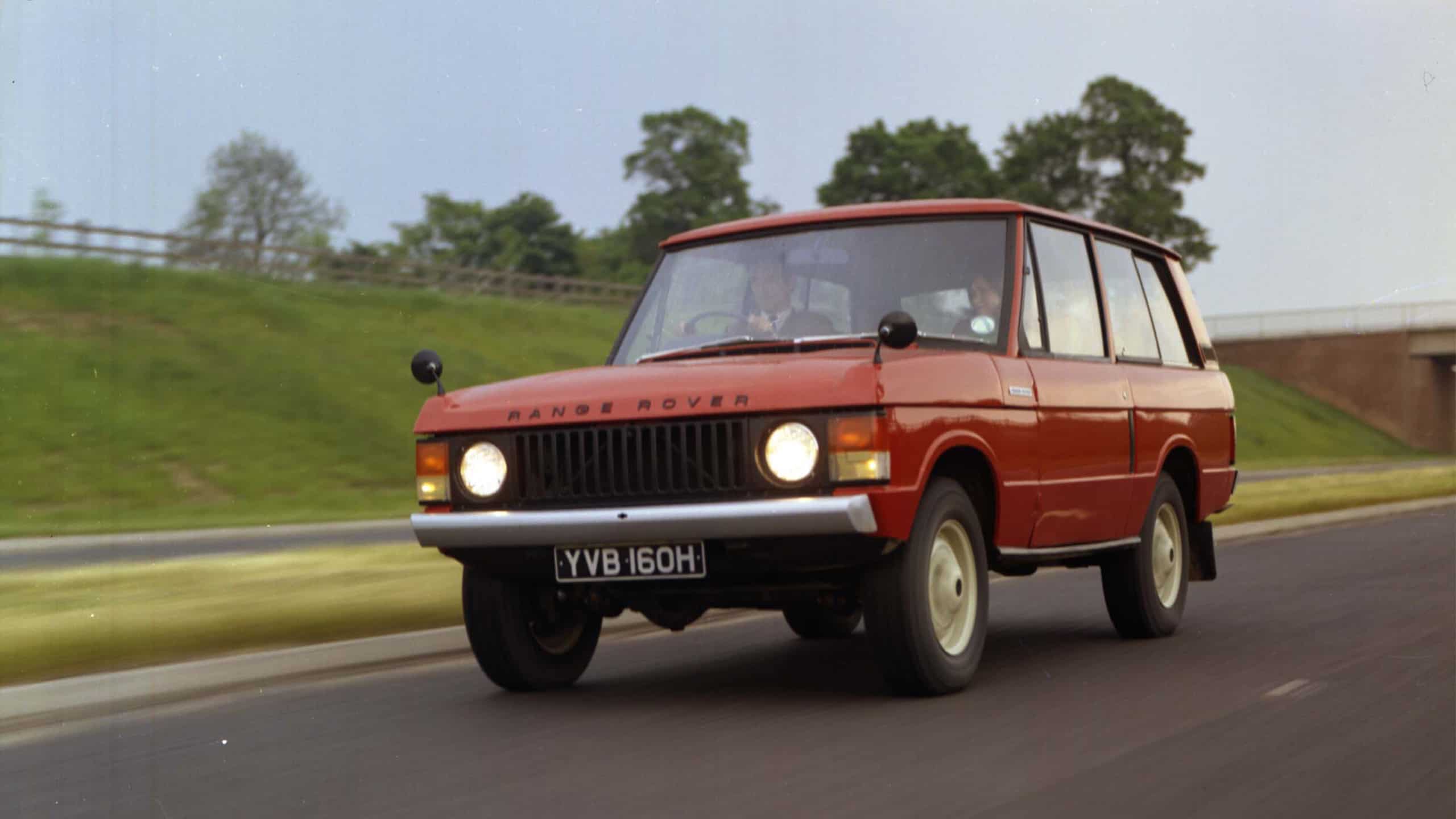 1970 classic ranger rover moving on the road